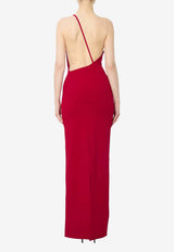 Solace London Alexandra One-Shoulder Crepe Gown Red OS47008--RED