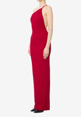Solace London Alexandra One-Shoulder Crepe Gown Red OS47008--RED
