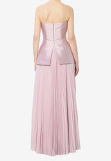 Solace London Claudette Twill Maxi Dress Pink OS47033--PINK