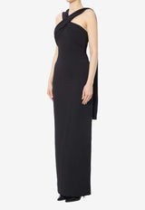 Solace London Rona Halterneck Maxi Dress Black OS47043--BLACK