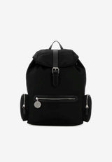 Stella McCartney Dartmoor Drawstring Flap Backpack Black 7B0194WP0670_1019