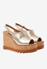 Stella McCartney Sneak-Elyse 120 Slingback Platform Sandals Gold 810687E00290_8088