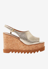 Stella McCartney Sneak-Elyse 120 Slingback Platform Sandals Gold 810687E00290_8088
