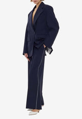 P.A.R.O.S.H. Zlina Elasticated Straight-Leg Pants Blue D233021ZLINA_012