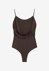 Jacquemus Cabana Ruffled One-Piece Swimsuit Brown OPW00050AW00096/S_JACQM-850
