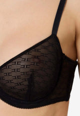 Elisabetta Franchi Monogram Transparent Bra Black RG01361E2_110