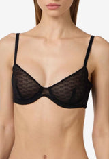 Elisabetta Franchi Monogram Transparent Bra Black RG01361E2_110