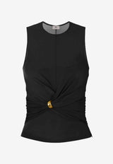 Elisabetta Franchi Jewel-Detail Crewneck Top Black TO03761E2_110