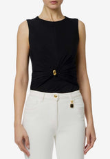Elisabetta Franchi Jewel-Detail Crewneck Top Black TO03761E2_110