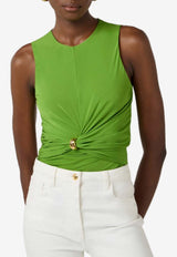 Elisabetta Franchi Jewel-Detail Crewneck Top Green TO03761E2_EV3