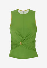 Elisabetta Franchi Jewel-Detail Crewneck Top Green TO03761E2_EV3