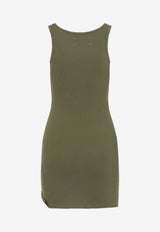 Ribbed Jersey Asymmetric Mini Dress