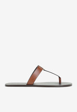 Babylone Burnished Leather Flip-Flop Sandals