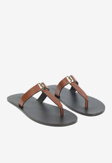Babylone Burnished Leather Flip-Flop Sandals