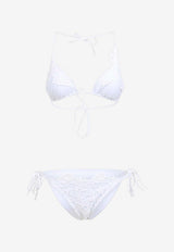 Lace-Trimmed Triangle Bikini Set
