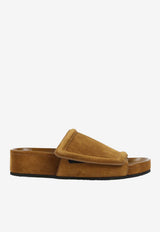 Suede Chunky-Sole Slide Sandals