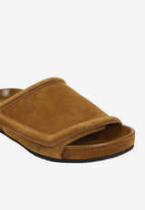 Suede Chunky-Sole Slide Sandals