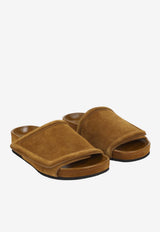 Suede Chunky-Sole Slide Sandals