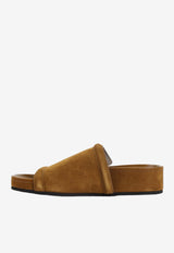 Suede Chunky-Sole Slide Sandals
