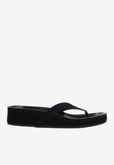Suede Chunky Flip-Flop Sandals