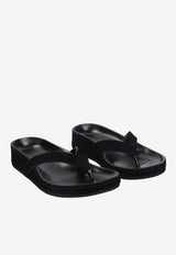 Suede Chunky Flip-Flop Sandals