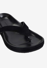 Suede Chunky Flip-Flop Sandals