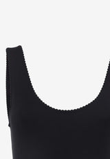 Scalloped Edge Open-Back Swimsuit