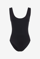 Scalloped Edge Open-Back Swimsuit