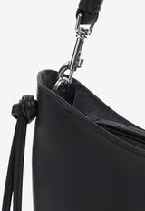 Knotted Detail Calf Leather Shoulder Bag