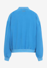 Ribbed Collar Zip-Up Blouson