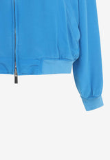 Ribbed Collar Zip-Up Blouson