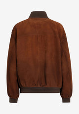 Miu Miu Waxed Suede Leather Jacket Brown MPW012OOO19ML/S_MIU-F0042