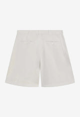 Prada Buttoned Bermuda Shorts White P262KCOOO192A/T_PRADA-F0018