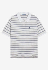 Prada Striped Logo Polo T-shirt White 39666ROOO19SJ/T_PRADA-F0BJO