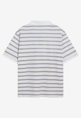 Prada Striped Logo Polo T-shirt White 39666ROOO19SJ/T_PRADA-F0BJO