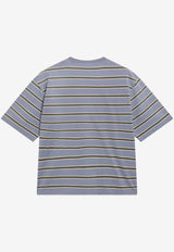 Prada Vintage Striped Logo T-shirt Violet 39684OOO196A/T_PRADA-F05KI