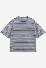 Prada Vintage Striped Logo T-shirt Violet 39684OOO196A/T_PRADA-F05KI
