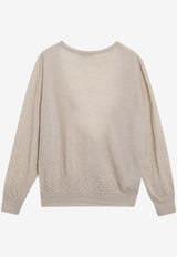 Prada Wide V-neck Cashmere Cardigan Beige P25O22OOO19VK/T_PRADA-F0F24