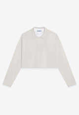 Prada Cropped Polo T-shirt Cream 39683OOO1736/T_PRADA-F0K74