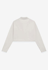 Prada Cropped Polo T-shirt Cream 39683OOO1736/T_PRADA-F0K74