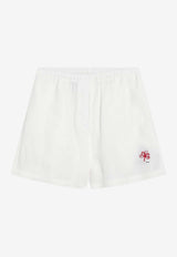 Prada Logo Embroidered Drawstring Shorts White P248KROOO122G/T_PRADA-F0009