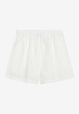 Prada Logo Embroidered Drawstring Shorts White P248KROOO122G/T_PRADA-F0009