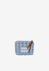 Miu Miu Crochet Knit Zipper Coin Purse Blue 5MB0712I0H_F0WYH