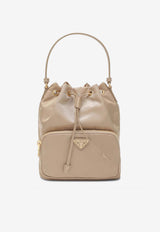 Prada Triangle Logo Duet Bucket Bag Beige 1BH038UOPRV44/T_PRADA-F0040