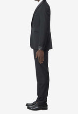 Tagliatore Single-Breasted Virgin Wool Tuxedo Black SFBR18A01-070001-N5712