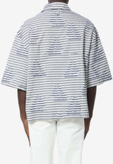 Jacquemus Plage Boat Jacquard Bowling Shirt Blue ESHM00622-AW00838-3JB