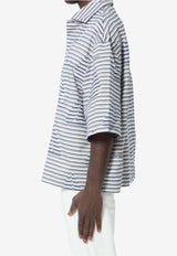 Jacquemus Plage Boat Jacquard Bowling Shirt Blue ESHM00622-AW00838-3JB