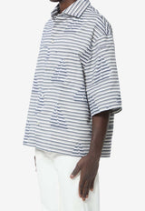 Jacquemus Plage Boat Jacquard Bowling Shirt Blue ESHM00622-AW00838-3JB