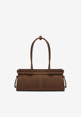 Prada Medium Bonnie Suede Leather Shoulder Bag Brown 1BA426MOM2GB8/S_PRADA-F0324