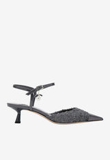 Jimmy Choo Aren 45 Crystal-Embellished Slingback Pumps Gray ARENSB45FVT/S_JIMCH-102319